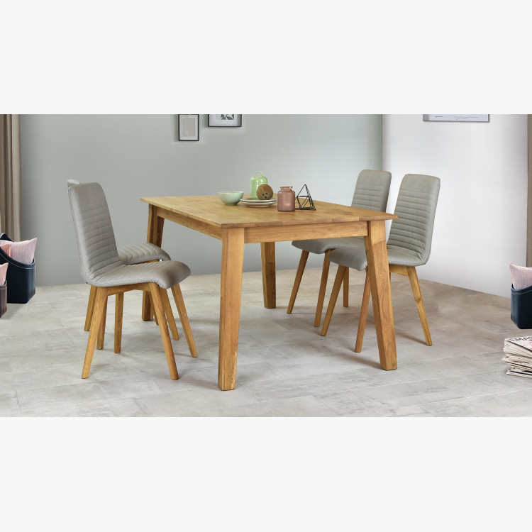 Mirek tölgyfa étkezőasztal és Arosa szürke székek  - 7