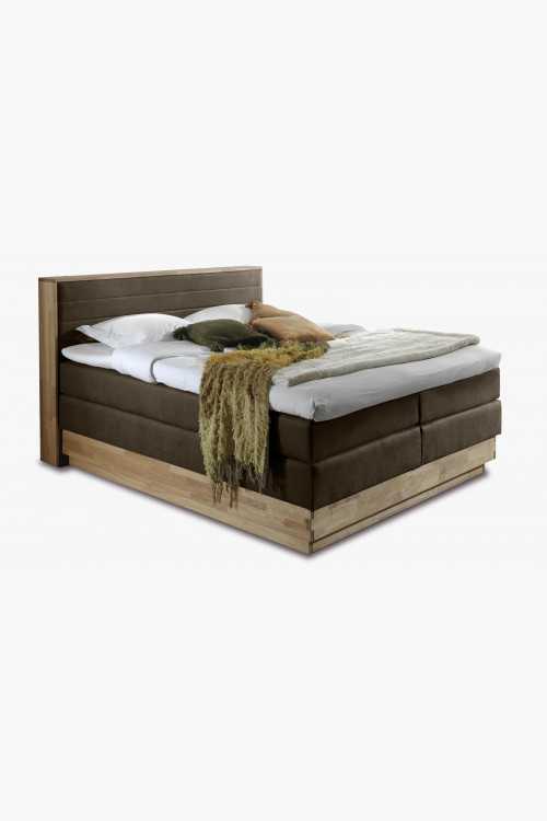 Boxspring tölgyfa ágy rakodótérrel és matraccal, Moneta 180  - 1