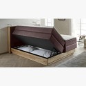 Boxspring tölgyfa ágy rakodótérrel és matraccal, Moneta 180  - 2