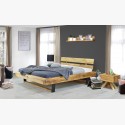 Modern ágy tömör tölgyfából - fém lábak, Laura 160 x 200  - 11