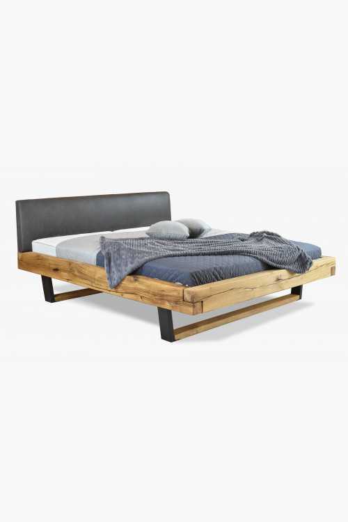 Modern tömör tölgyfa ágy - fém lábak, Laura 180 x 200 , Fa ágyak