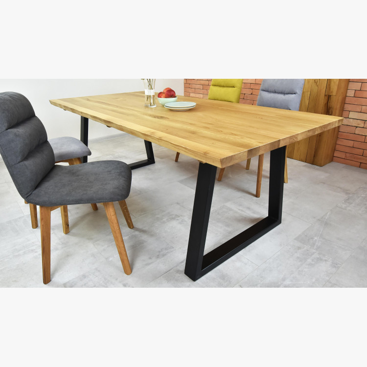 Luxus tömörfa étkezőasztal - fekete fém lábak Torino 180 x 90 cm  - 2