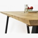 Luxus tömörfa étkezőasztal - fekete fém lábak Torino 180 x 90 cm  - 4