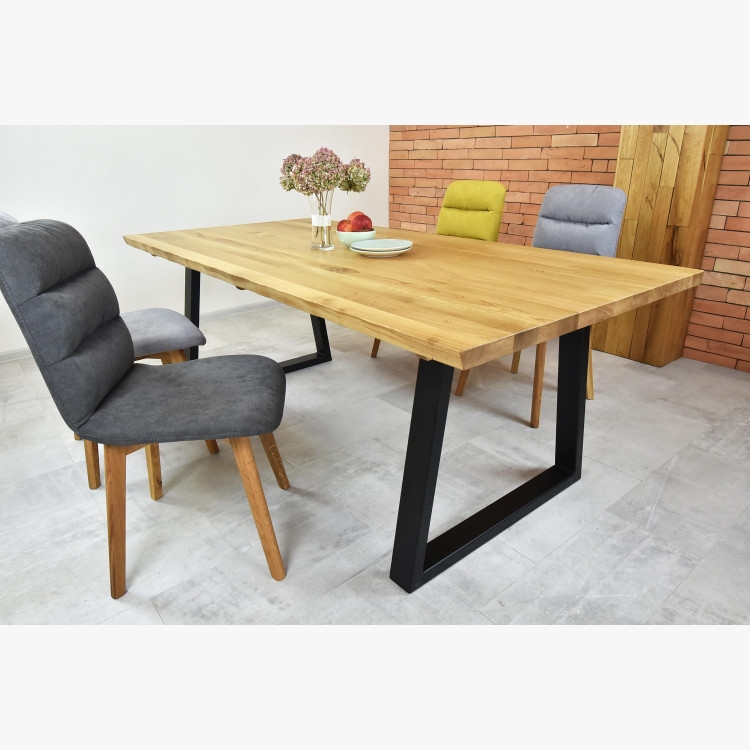 Luxus tömörfa étkezőasztal - fekete fém lábak Torino 180 x 90 cm  - 9