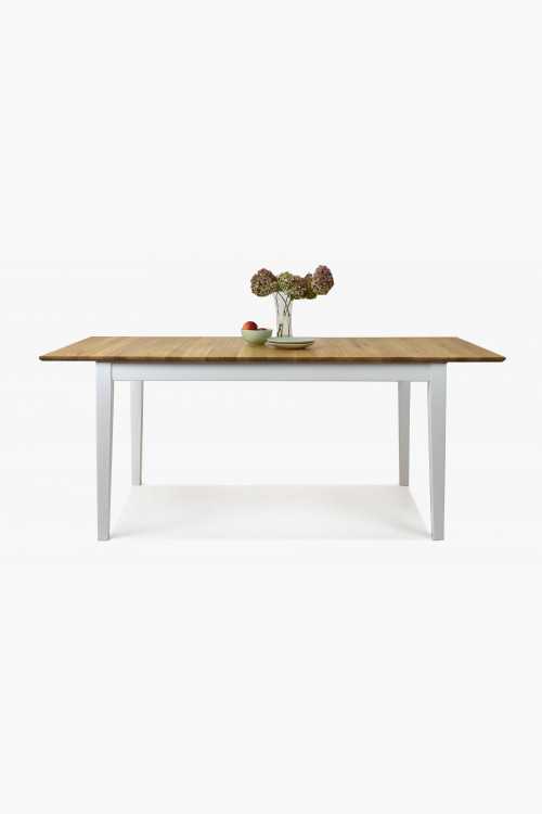 Tömörfa asztal tölgy + fehér, Tomino , Ebédlő asztalok