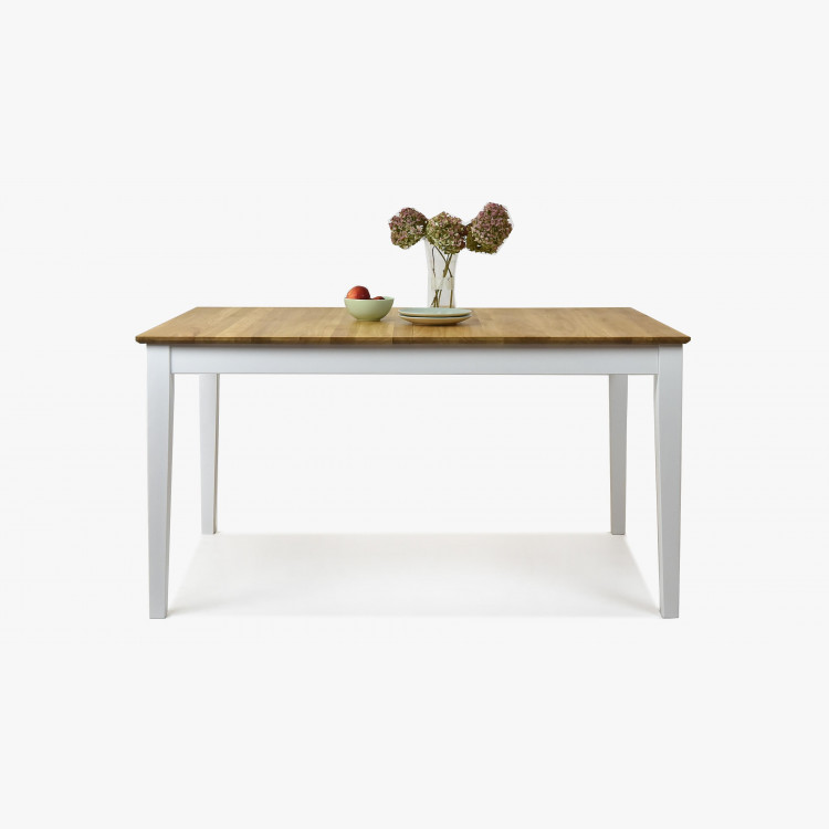 Tömörfa asztal tölgy + fehér, Tomino  - 2