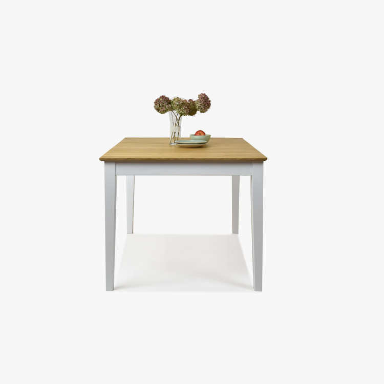 Tömörfa asztal tölgy + fehér, Tomino  - 3