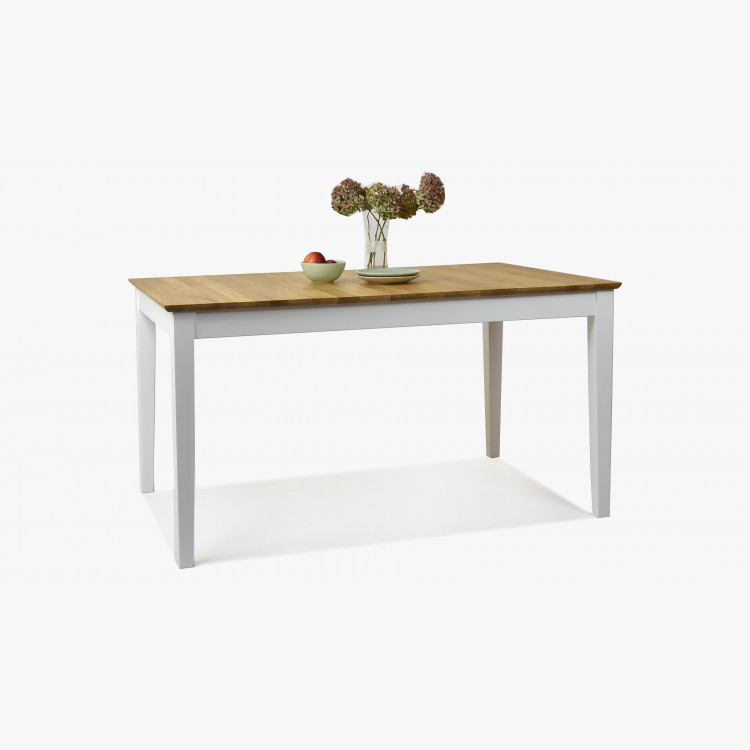 Tömörfa asztal tölgy + fehér, Tomino  - 4