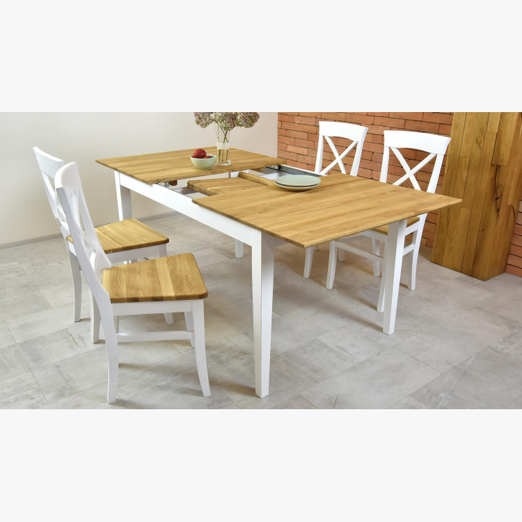 Tömörfa asztal tölgy + fehér, Tomino  - 8