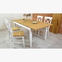 Tömörfa asztal tölgy + fehér, Tomino  - 9