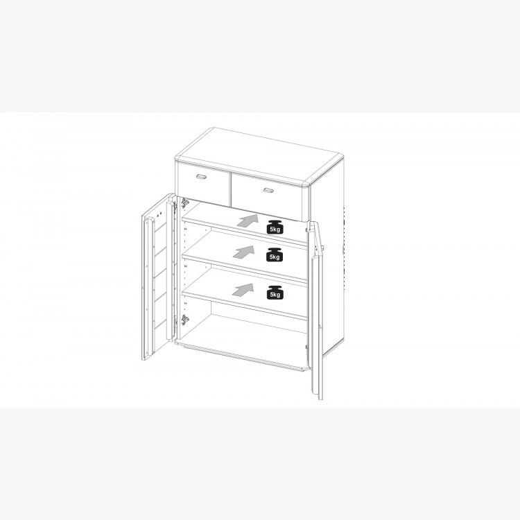 Komód - Tölgyfa tömörfa cipőtartó, Texas 10  - 12