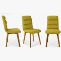 Kényelmes szék, sárga - tölgyfa lábak Orlando  - 2
