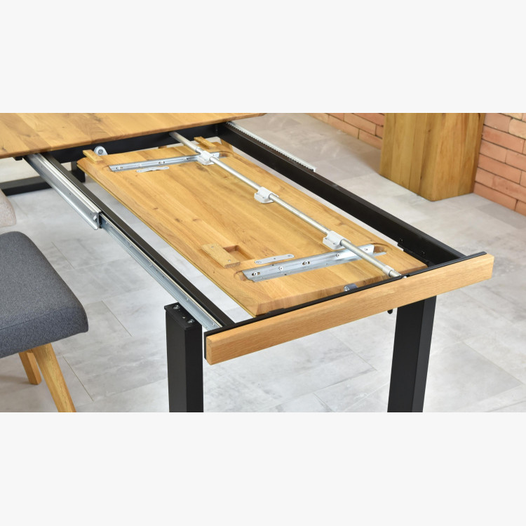 Bővíthető tölgyfa asztal- fém lábak, Rennes , Bővíthető ebédlőasztalok