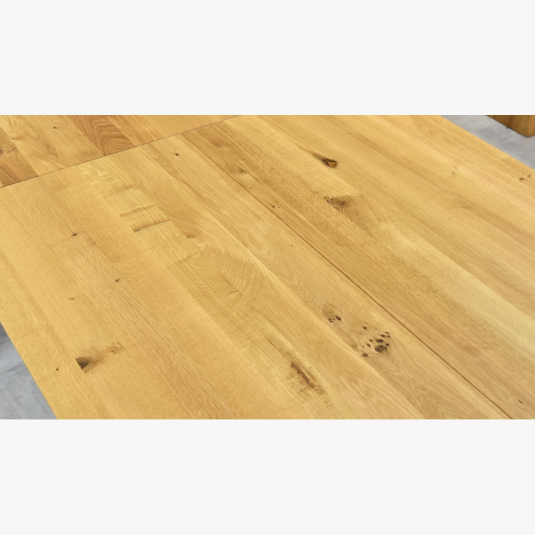 Rozsdamentes acél lábú tölgyfa kinyitható asztal, Rennes 180-280 x 90 cm  - 7