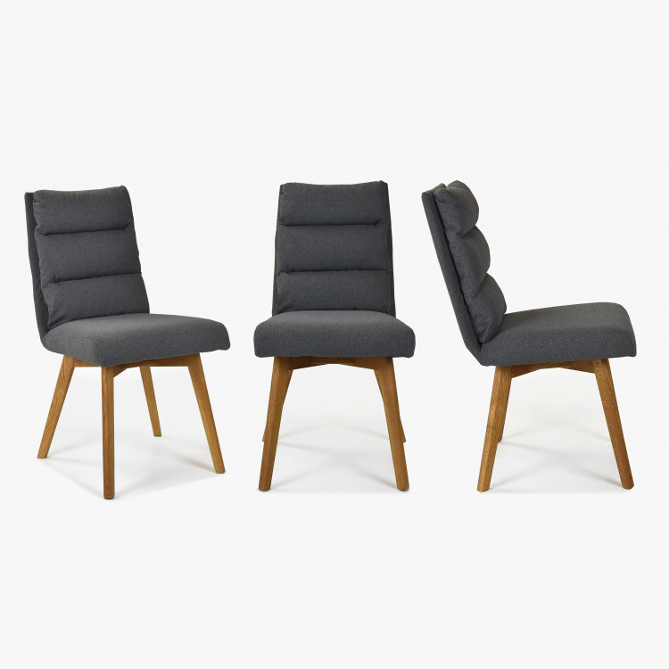 Kényelmes szék, Kampa - tölgyfa lábak, sötétszürke  - 6