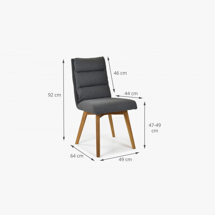 Kényelmes szék, Kampa - tölgyfa lábak, sötétszürke  - 8