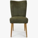 Elegáns szék Valencia - lekerekített tölgyfa lábak, oliva zöld  - 5