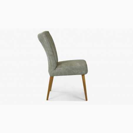 Elegáns Valencia szék - kerek tölgy lábak, szürke mentol  - 5