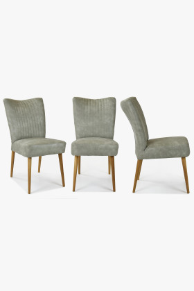 Elegáns Valencia szék - kerek tölgy lábak, szürke mentol  - 1 2