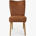 Elegáns szék Valencia - lekerekített tölgyfa lábak, konyak  - 6