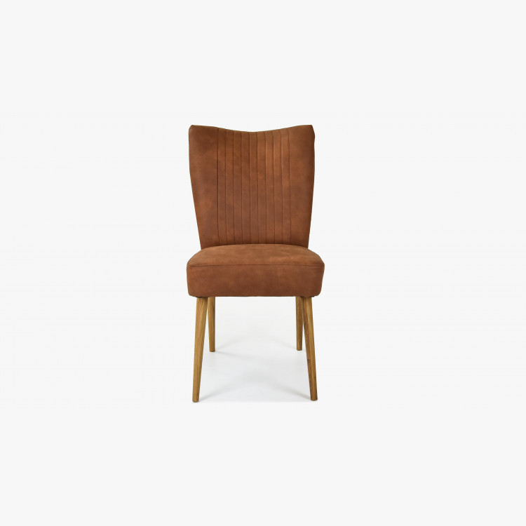 Elegáns szék Valencia - lekerekített tölgyfa lábak, konyak  - 6