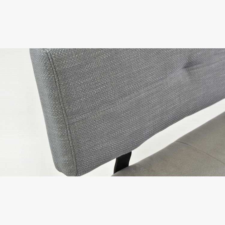 Rugós kárpitozott sarokpad - szürke - tölgyfa lábak Colmar, balos  - 5