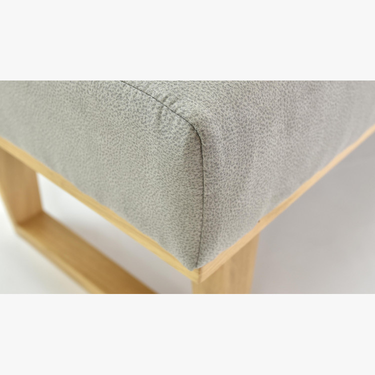 Rugós kárpitozott sarokpad - szürke - tölgyfa lábak Colmar, balos  - 6