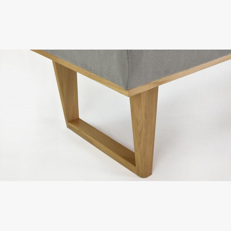 Rugós kárpitozott sarokpad - szürke - tölgyfa lábak Colmar, balos  - 7