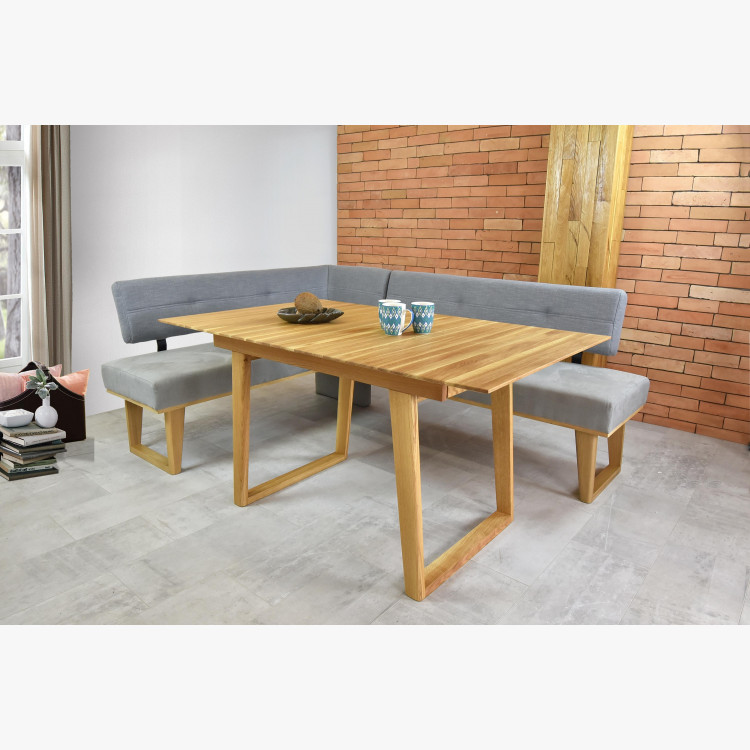 Rugós kárpitozott sarokpad - szürke - tölgyfa lábak Colmar, balos  - 10