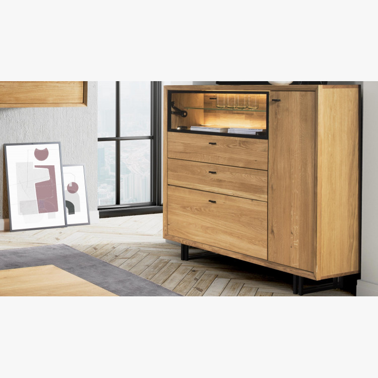 Tölgyfa tálaló fém lábakon, Vilo 47  - 4