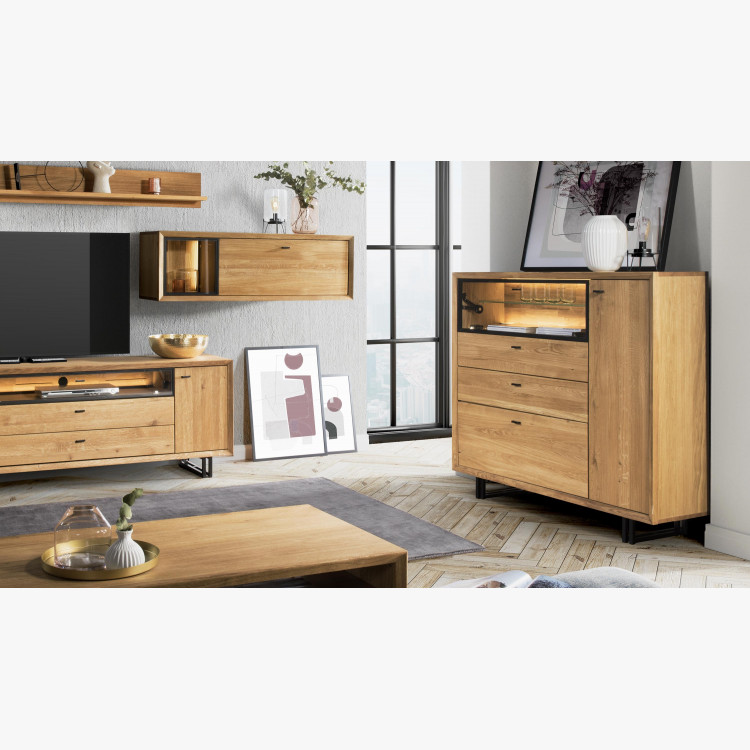 Tölgyfa tálaló fém lábakon, Vilo 47  - 2