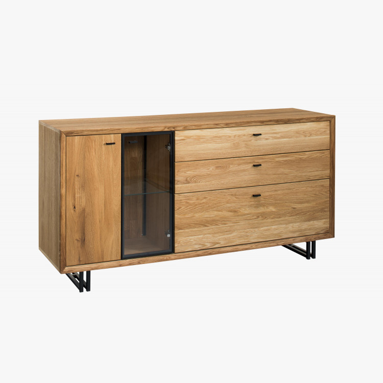 Nagy tölgyfa komód fém lábakon, Vilo 49  - 3