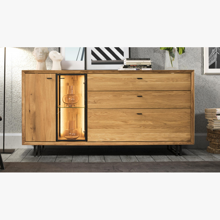 Nagy tölgyfa komód fém lábakon, Vilo 49  - 2