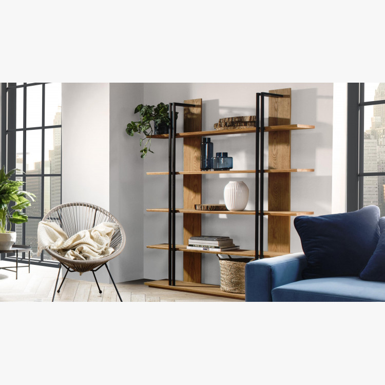 Tölgyfa polcrendszer fém elemekkel , Vilo 55  - 2