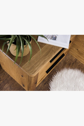 Éjjeli szekrény tölgyfából, két fiókkal, Texas 82  - 1 2