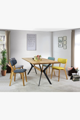 Lábas szék - tölgy láb, Amisa szürke  - 1 2