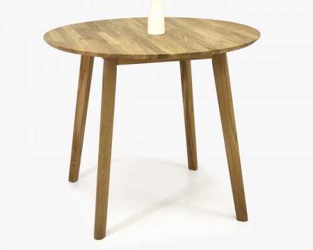 Kerek étkezőasztal - tölgyfa, Tomas 90 cm  - 1