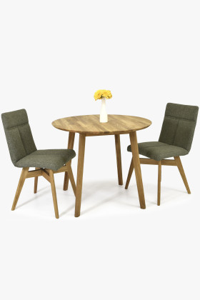 Kerek étkezőasztal - tölgyfa, Tomas 90 cm  - 1 2