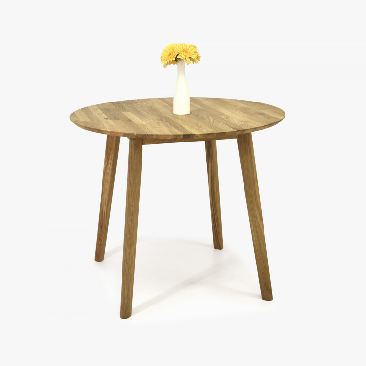 Kerek étkezőasztal - tölgyfa, Tomas 90 cm  - 3