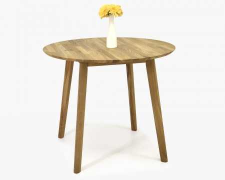 Kerek étkezőasztal - tölgyfa, Tomas 90 cm  - 3