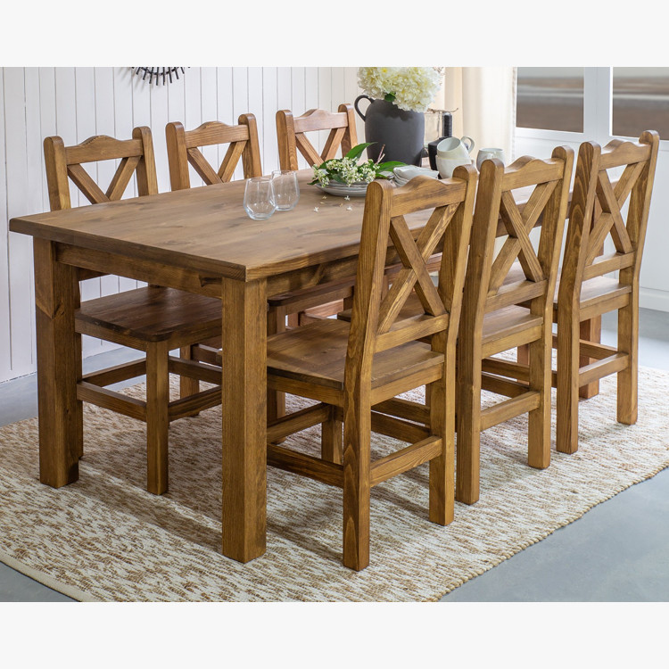 Ebédlőasztal és székek rusztikus stílusban  - 3