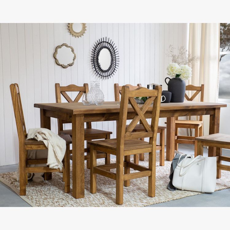 Ebédlőasztal és székek rusztikus stílusban  - 5