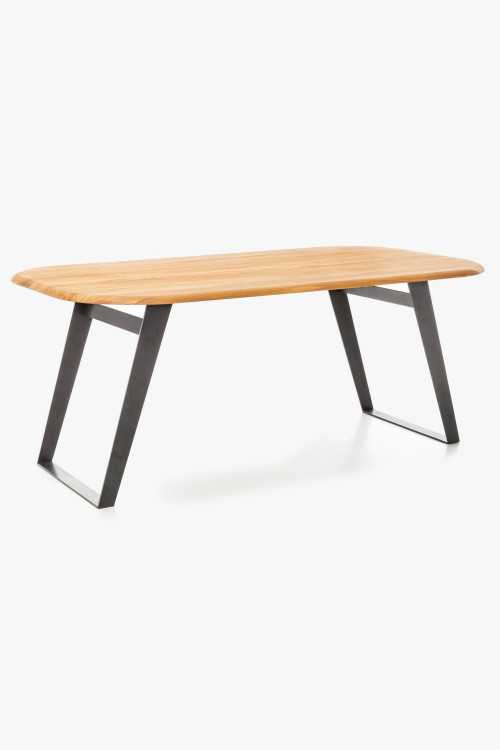 Tömör tölgyfa asztal fekete lábakkal, OHIO 180 x 90 cm  - 1