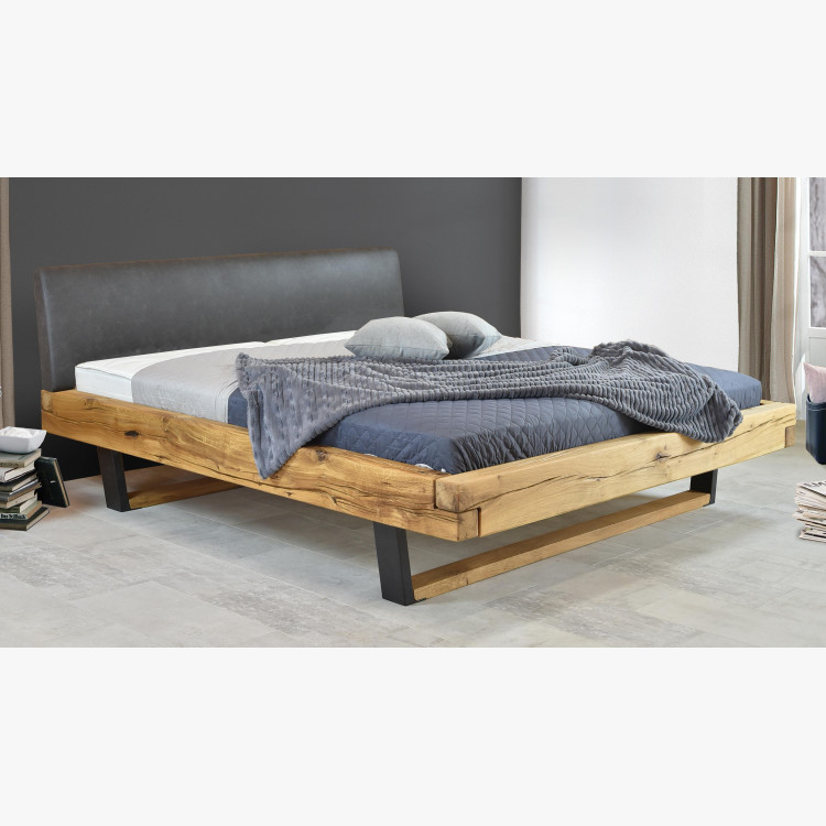 Modern tömör tölgyfa ágy - fém lábak, Laura 160 x 200  - 2
