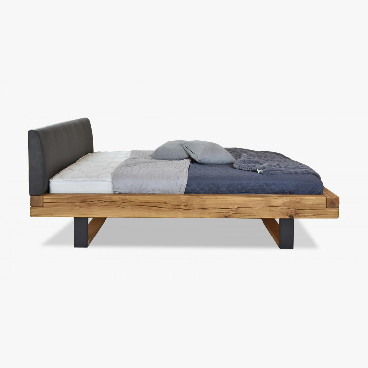 Modern tömör tölgyfa ágy - fém lábak, Laura 160 x 200  - 3