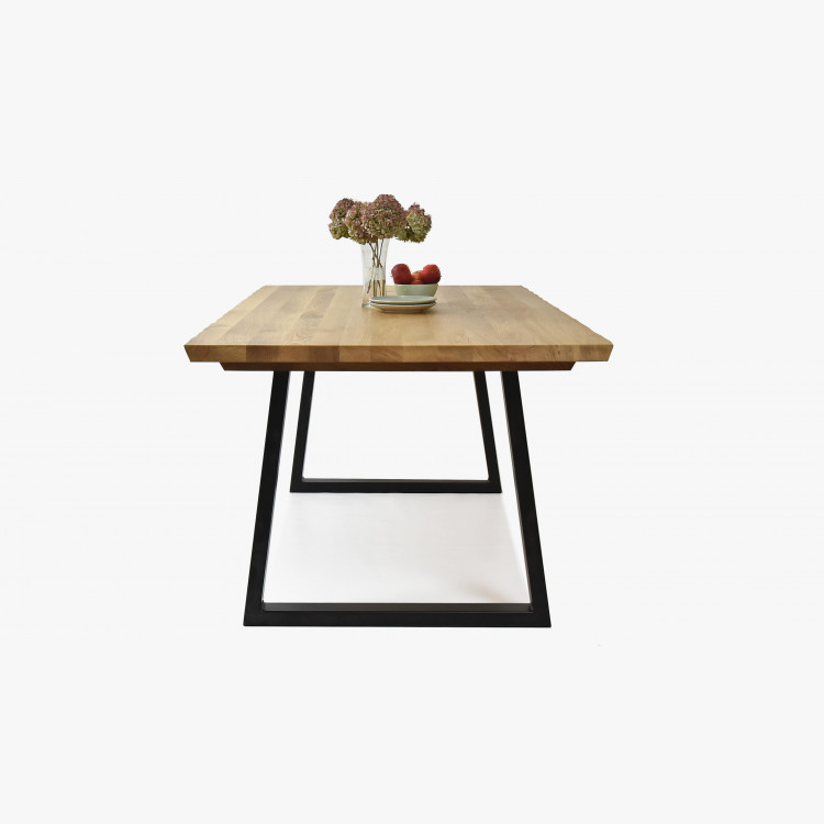 Luxus tömörfa étkezőasztal - fekete fém lábak Torino 200 x 100 cm  - 3