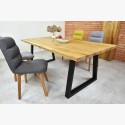 Luxus tömörfa étkezőasztal - fekete fém lábak Torino 200 x 100 cm  - 9