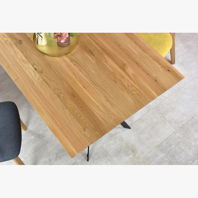 Masszív tölgy étkezőasztal,  fém lábak Delta 200 x 100 cm  - 11