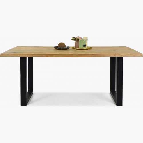 Luxus tölgyfa asztal Emma - fém lábak 200 x 100 cm , Fa étkezőasztalok