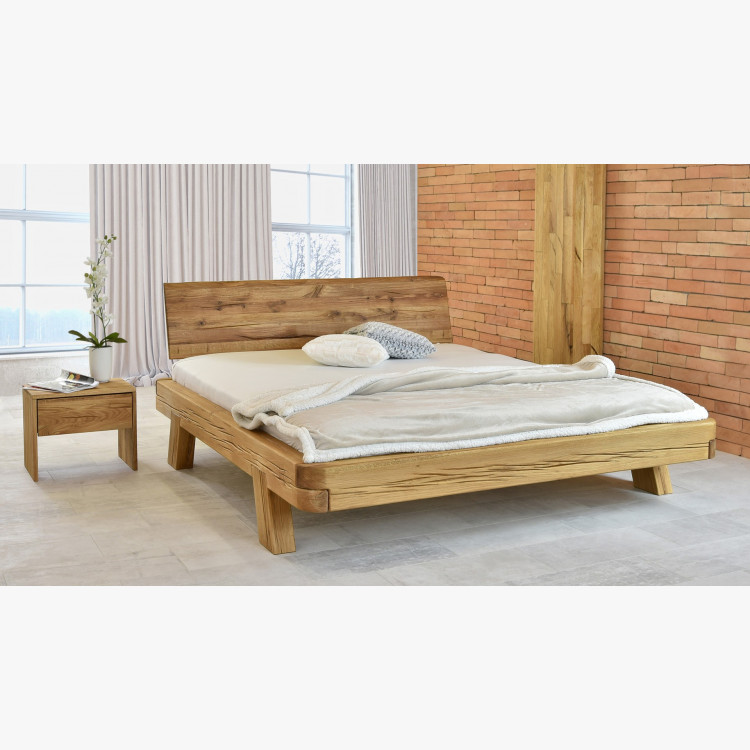 Gerendákból készült luxus tölgyfa ágy, lekerekített franciaágy, Mia 180 x 200  - 13